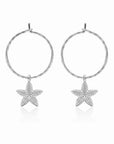 Silver Starfish Hoop Earrings for women