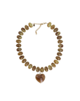 Taupe Heart Resin Beaded Necklace