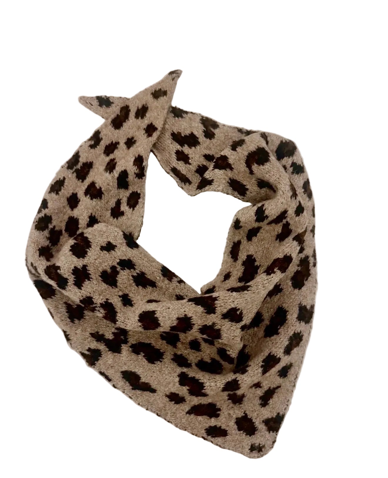 Leopard print scarf on a white background