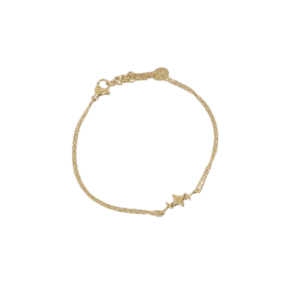 Gold Triple Star Delicate Bracelet