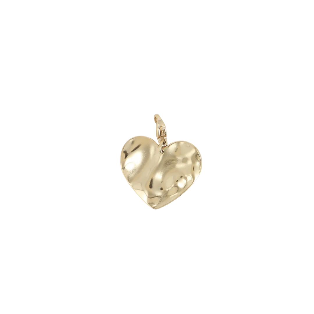 Gold Textured Heart Pendant