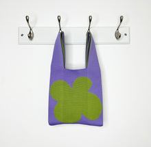 Load image into Gallery viewer, Purple &amp; Green Knitted Flower Bag

