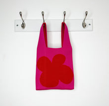 Load image into Gallery viewer, Pink &amp; Red Knitted Flower Bag

