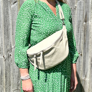 Cream Large Crossbody Bum Bag Amelia Rose Accessories