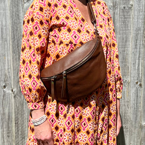 Brown Large Crossbody Bum Bag