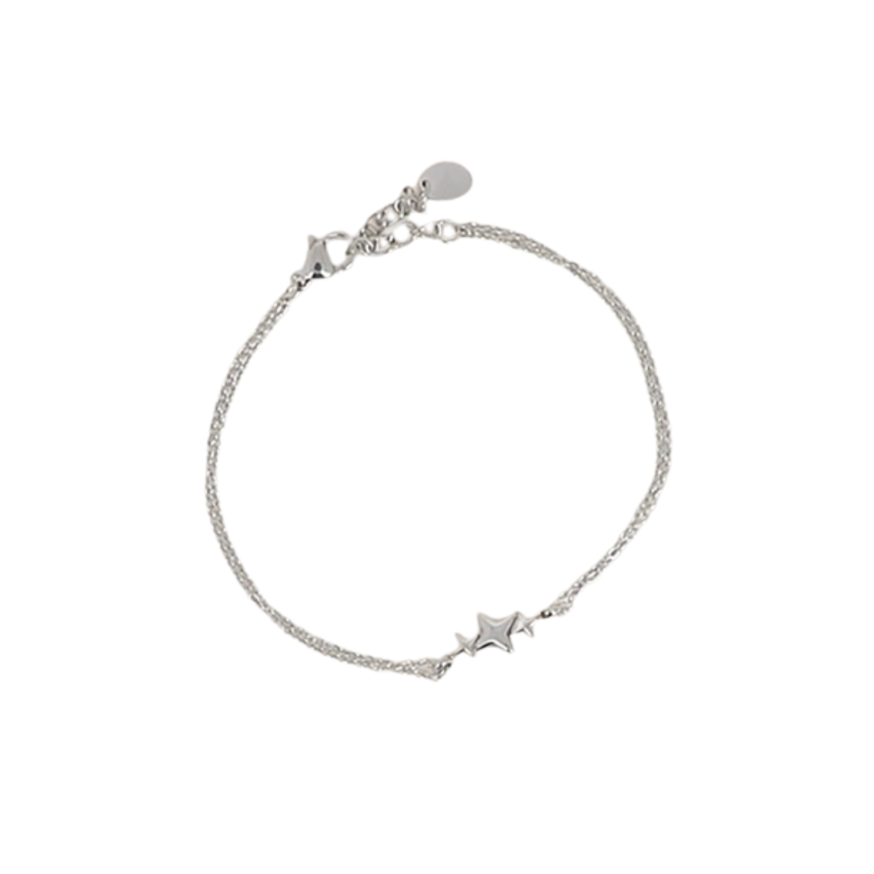Silver Triple Star Delicate Bracelet