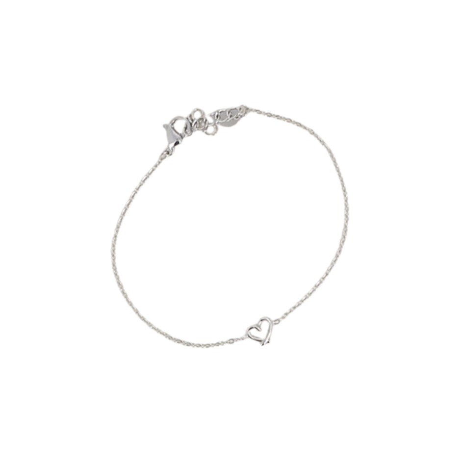 Silver Open Heart Delicate Bracelet