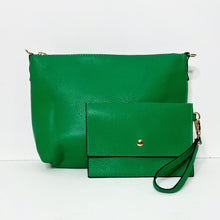 Load image into Gallery viewer, Bright Green PU Cross Body Bag with Wrist Bag
