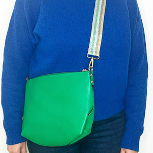 Bright Green PU Cross Body Bag with Wrist Bag