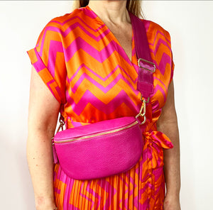 Large Bright Pink Crossbody/ Waist Bag