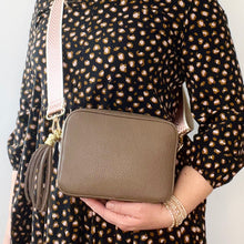 Load image into Gallery viewer, Dark Taupe Crossbody Bag with Tassel
