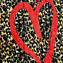 Load image into Gallery viewer, Leopard &amp; Red Heart Print Scarf
