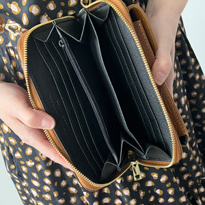 Dark Tan Wallet Crossbody Phone Bag