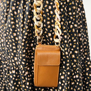 Dark Tan Wallet Crossbody Phone Bag