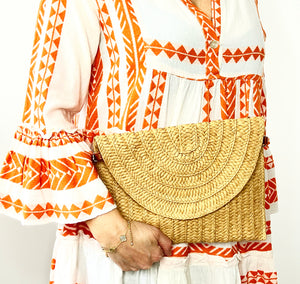 Natural Straw Woven Clutch Bag