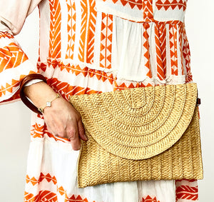 Natural Straw Woven Clutch Bag