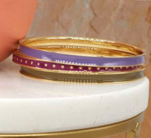 Load image into Gallery viewer, Purple, Taupe &amp; Dark Pink Mix Enamel Bangles
