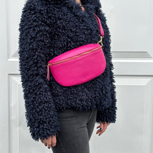 Load image into Gallery viewer, Large Bright Pink Crossbody/ Waist Bag
