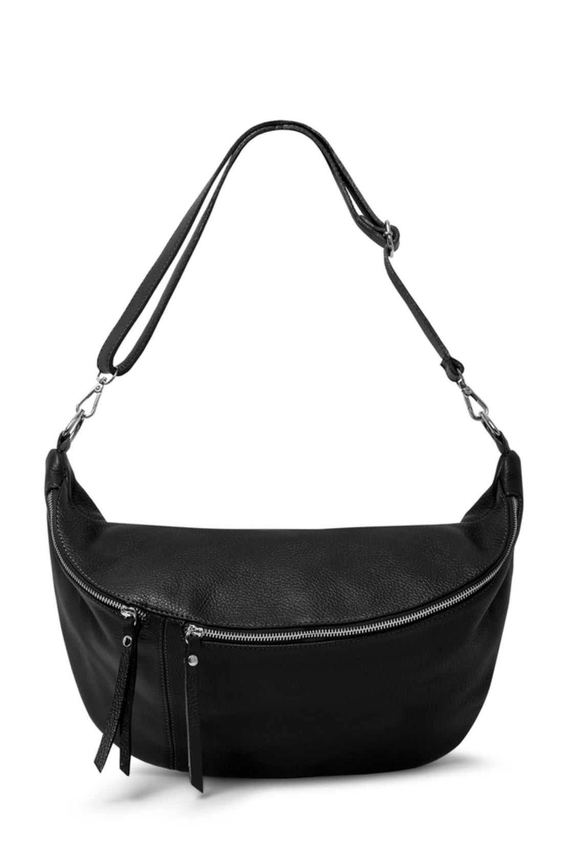 Large Black XL crossbody bag with silver hardware