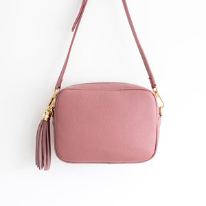 Dusty Pink Crossbody Bag with Tassel