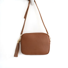 Load image into Gallery viewer, Dark Tan Crossbody Bag with Tassel
