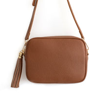 Load image into Gallery viewer, Dark Tan Crossbody Bag with Tassel
